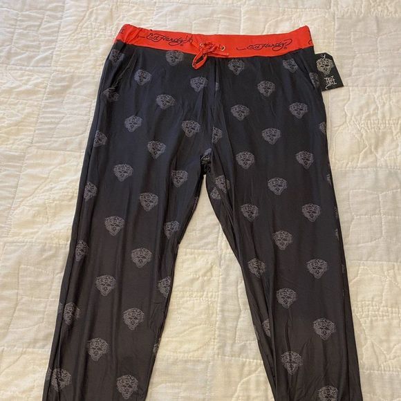 Ed Hardy Men's Sleepwear, Lounge or joggers, with what looks like lion heads